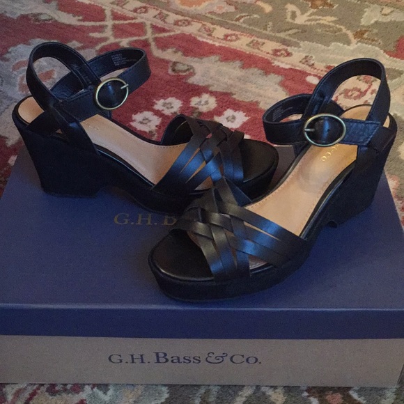 G.H. Bass & Co. Shoes - G.H. BASS Leather & Suede Comfy Wedges - BRAND NEW